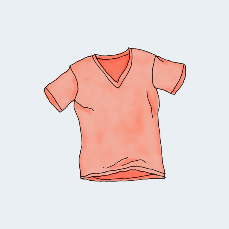 V-Neck T-Shirt Red - Image 1